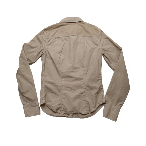 Polo Jeans Co Corduroy Button Up Shirt Women's Small Blue Ralph Lauren Military - Picture 4 of 6